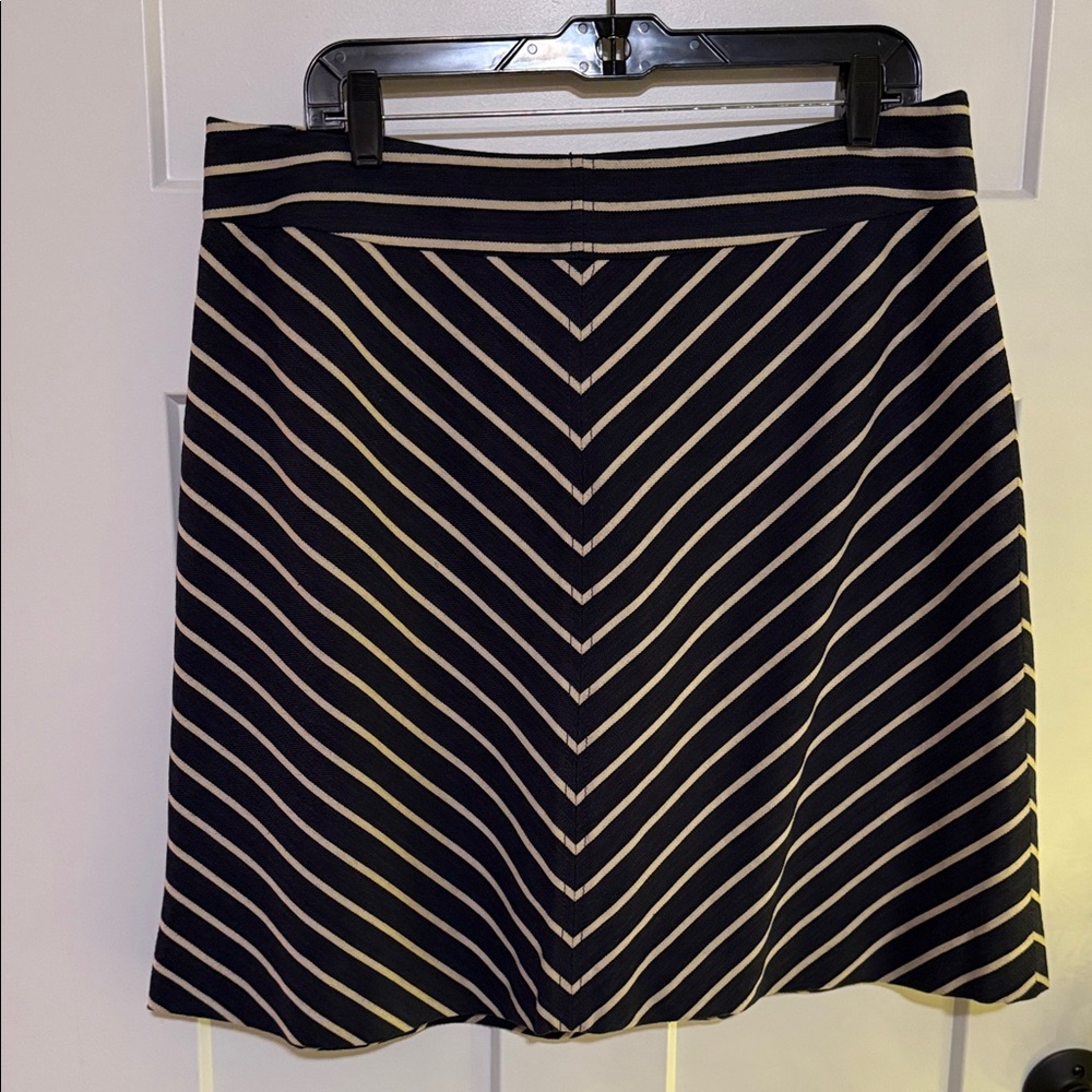 Striped  Navy and Tan Women's Skirt